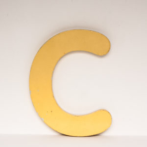 Reclaimed Yellow Resin Letter C